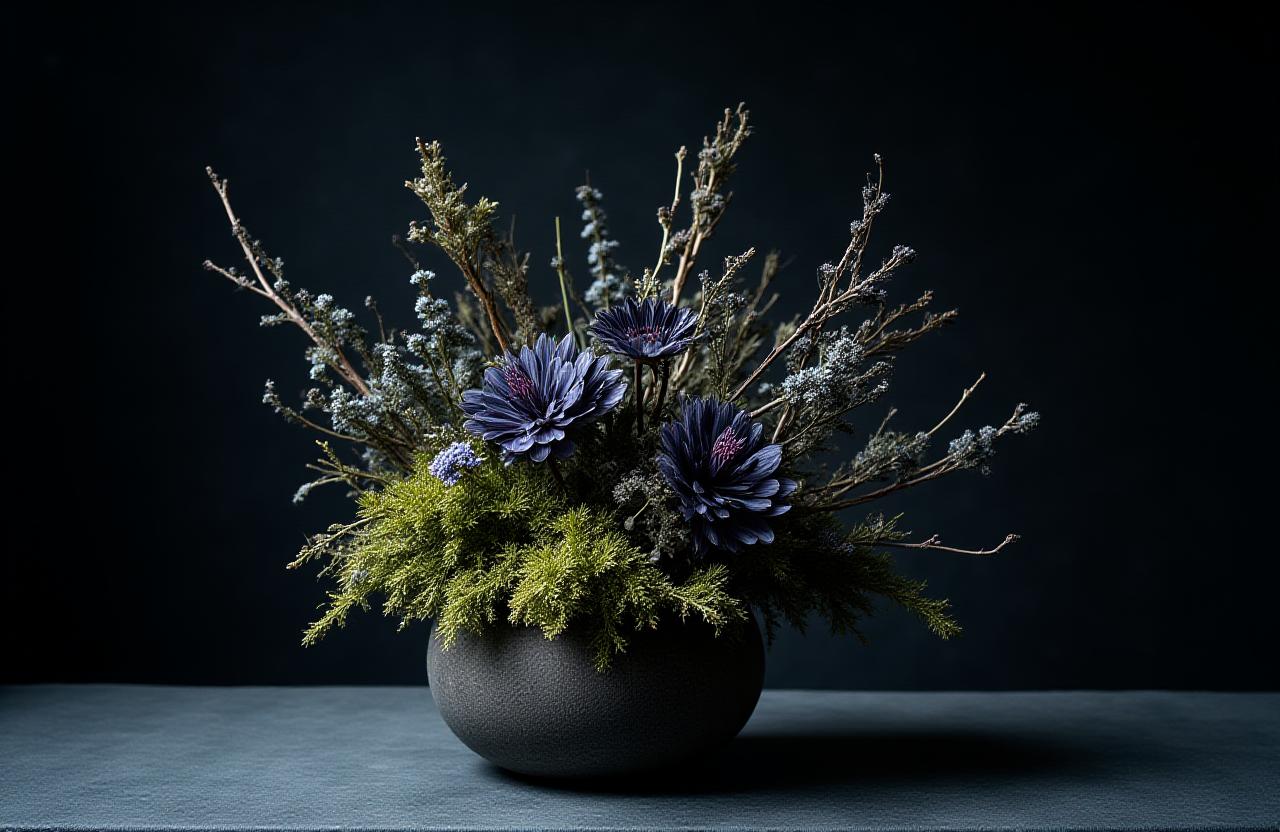 Composizione floreale asimmetrica tundra